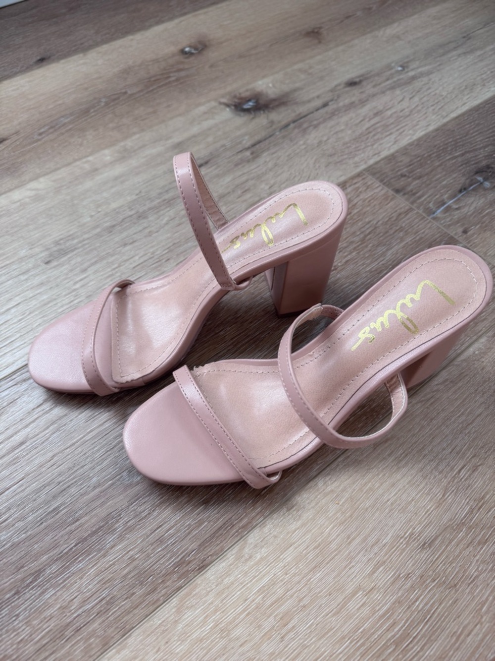 Lulu's Nude “Ariellie” Block Heel Sandals
